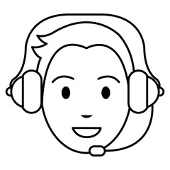 call center agent with headset