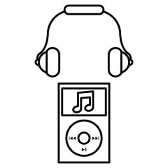 Fototapeta premium music player mp3 with headphone