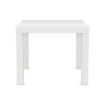 White square table mock up - front view. Vector illustration
