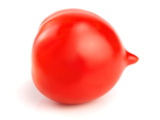 Tomato with nose isolated on white background