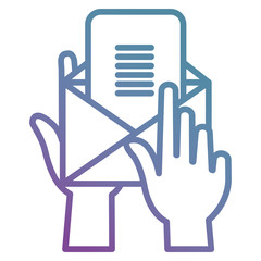 hands with envelope mail