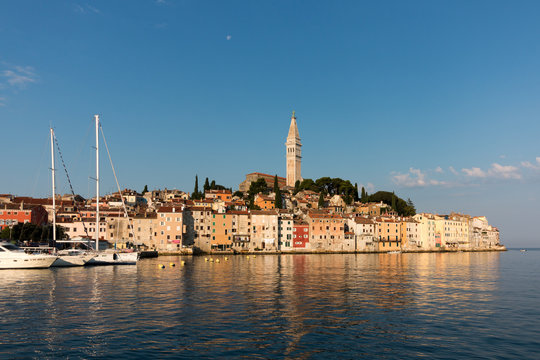 Rovinj, Croatia - July 24, 2018: View of the old town of Rovinj, Croatia.