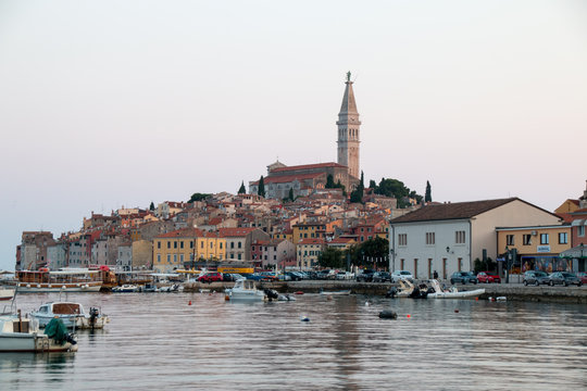 Rovinj, Croatia - July 24, 2018: View of the old town of Rovinj, Croatia.