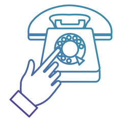 hand using telephone icon