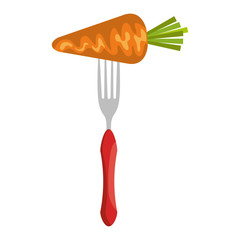 fresh carrot in fork