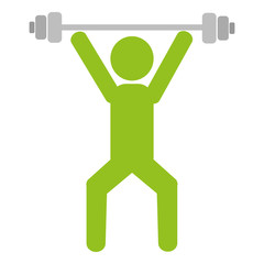 human silhouette lifting weight