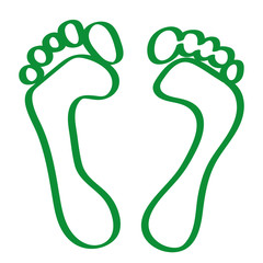Handgezeichnete Fußabdrücke in grün