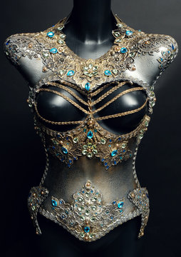 Creative silver glitter corset