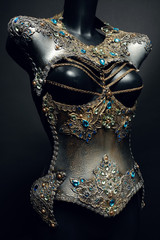 Creative silver glitter corset