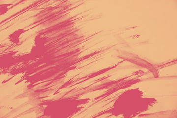autumn orange and pink hand painted brush grunge background texture	