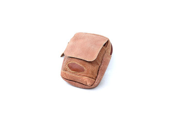 pocket bag leather on isolated