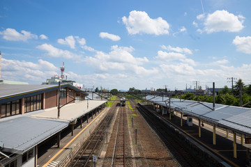 Fototapeta na wymiar 花巻駅から見える風景