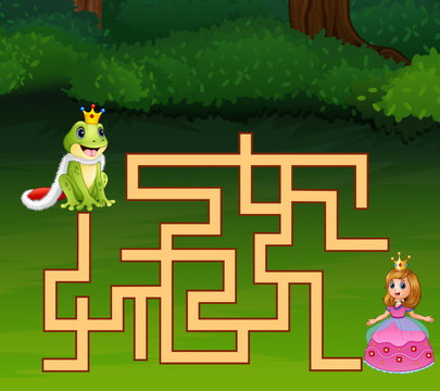 Game frog prince maze find way to princess 