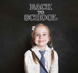 Cute smiling girl going to school for the first time. Back to school.