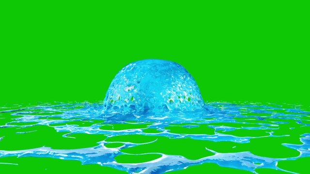 Realistic Water Geyser Green Screen 3D Rendering Animation