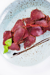 veal basturma isolated