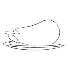 fresh eggplant vegetarian food vector illustration design