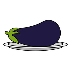 fresh eggplant vegetarian food vector illustration design