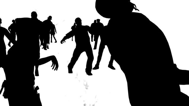 Alpha Matte Transitions Zombies Walks Halloween 3D Rendering Animation