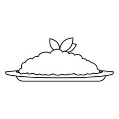 dish with rice food vector illustration design