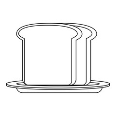 fresh bread toast isolated icon vector illustration design