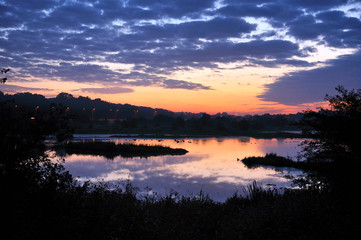 Sunrise over a lake