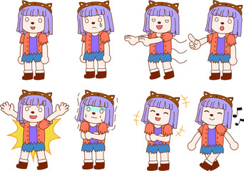 Halloween wolves girl set