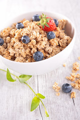 bowl of cereal and blueberry