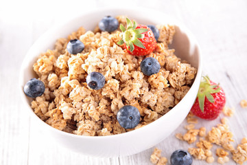 bowl of cereal and blueberry