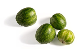 Strange round cucumbers. Rounded cucumbers