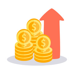 Profit money icon. Vector illustration.