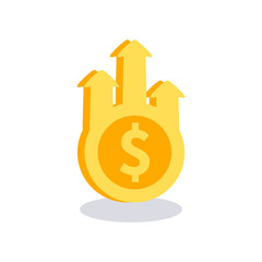 Profit money icon. Vector illustration.