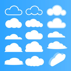 Cloud icon set. Vector illustration.