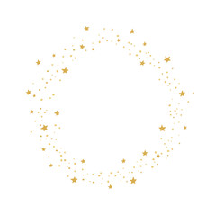 Illustration of Wreath of golden stars on white background. 