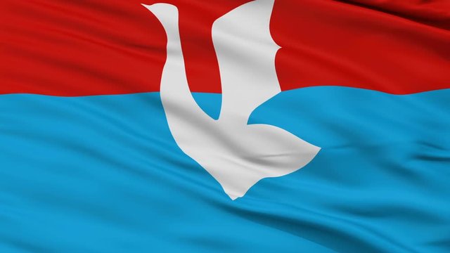 Gus Khrustalny closeup flag, city of Russia, realistic animation seamless loop - 10 seconds long