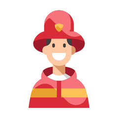 Firefighter flat illustration