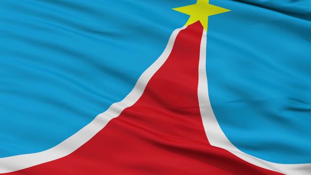 Lyubertsy  closeup flag, city of Russia, realistic animation seamless loop - 10 seconds long