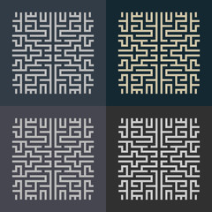 Abstract decorative element in the form of a maze. Labyrinth vector icon.