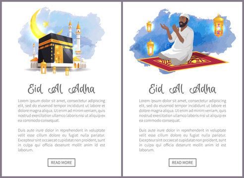Eid Al Adha Holiday Internet Vertical Posters Set