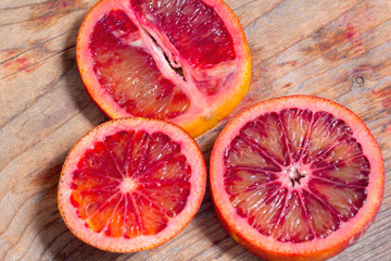 cut Sicilian oranges