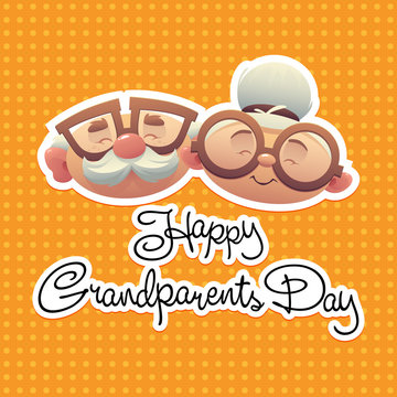 Happy grandparents day background with grandmother and grandfather vector