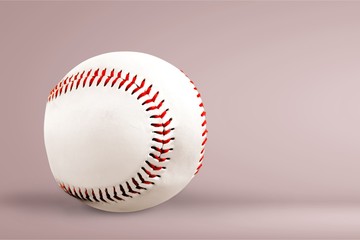 Baseball on white background with natural shadow