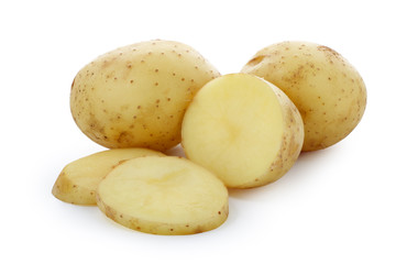 fresh potatoes on a white background isolated