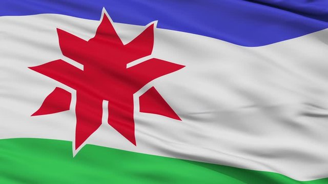 Ako close up flag, Hyogo prefecture, realistic animation seamless loop - 10 seconds long