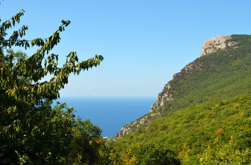 Obraz na płótnie Canvas Crimea, rocks, view of the Black sea