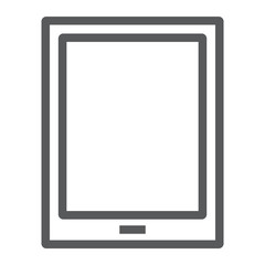 Tablet line icon, electronic and computer, device sign, vector graphics, a linear pattern on a white background, eps 10.