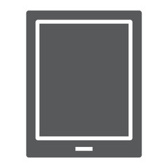 Tablet glyph icon, electronic and computer, device sign, vector graphics, a solid pattern on a white background, eps 10.