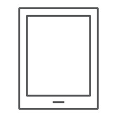 Tablet thin line icon, electronic and computer, device sign, vector graphics, a linear pattern on a white background, eps 10.
