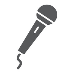 Microphone glyph icon, electronic and device, mic sign, vector graphics, a solid pattern on a white background, eps 10.