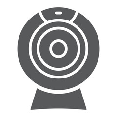 Web camera glyph icon, electronic and digital, video chat sign, vector graphics, a solid pattern on a white background, eps 10.